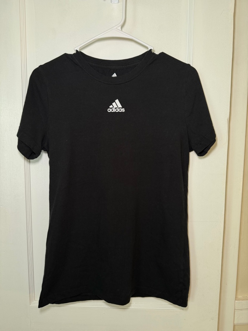 Adidas Black Casual T-Shirt with White Logo
